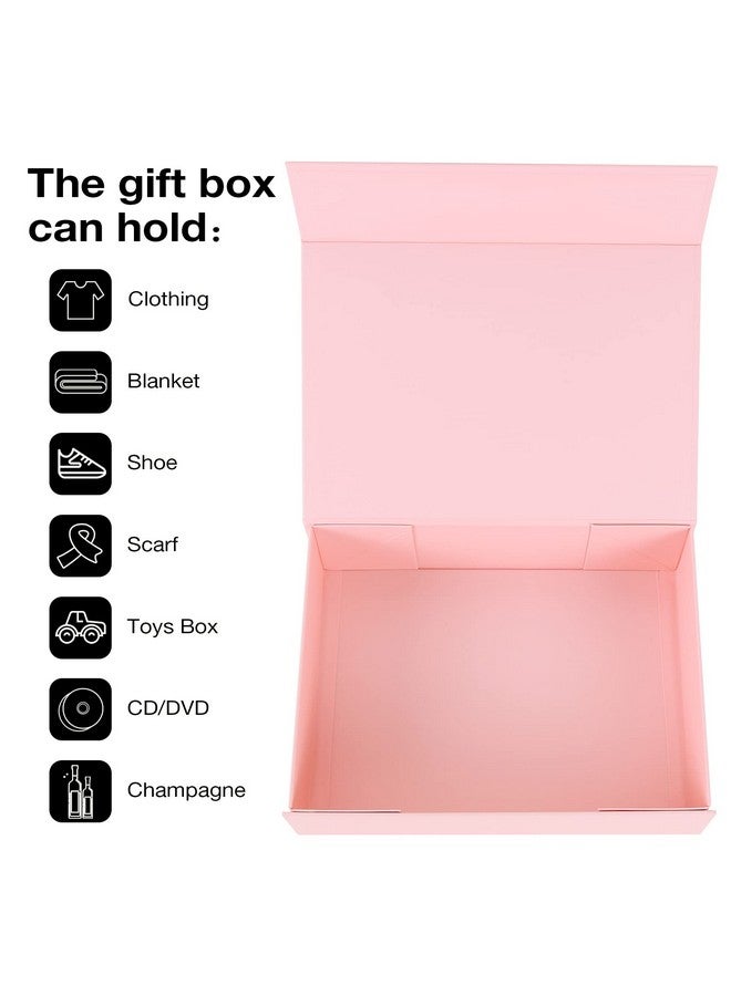 Aimyoo Pink Collapsible Gift Box With Magnetic Closure Lids 13.8X9X4.3 In Large Bridesmaid Groomsman Proposal Boxes Rectangle Present Box For Graduation Birthday Storage 1 Pack - Image 4
