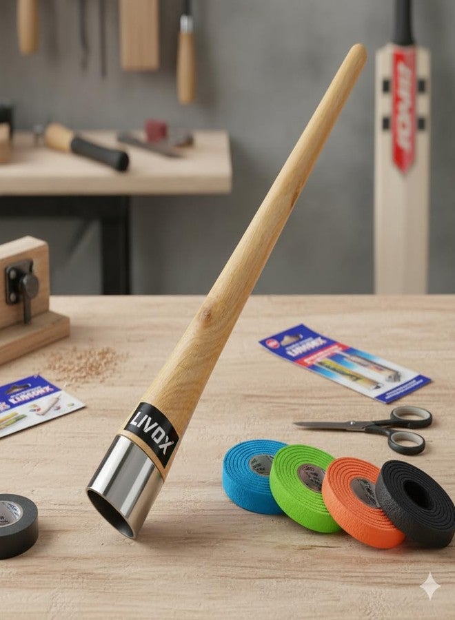 LIVOX Cricket Bat Tools Kit | Bat Knocking Hammer (Mallet) + Bat Grip Cone + Pure Linseed Bat Oil 100ml - Image 4