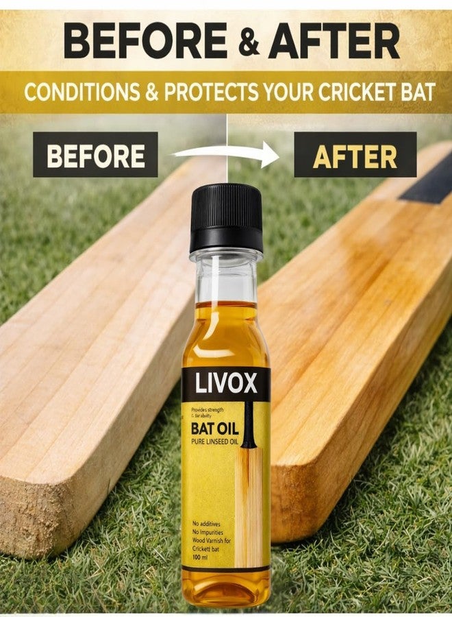 LIVOX Cricket Bat Tools Kit | Bat Knocking Hammer (Mallet) + Bat Grip Cone + Pure Linseed Bat Oil 100ml - Image 3