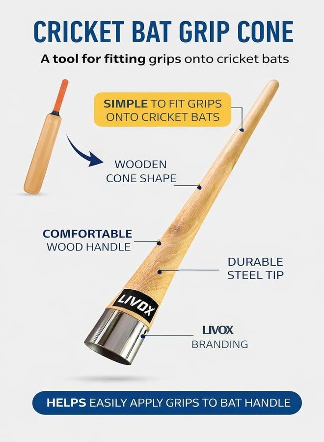 LIVOX Cricket Bat Tools Kit | Bat Knocking Hammer (Mallet) + Bat Grip Cone + Pure Linseed Bat Oil 100ml - Image 5