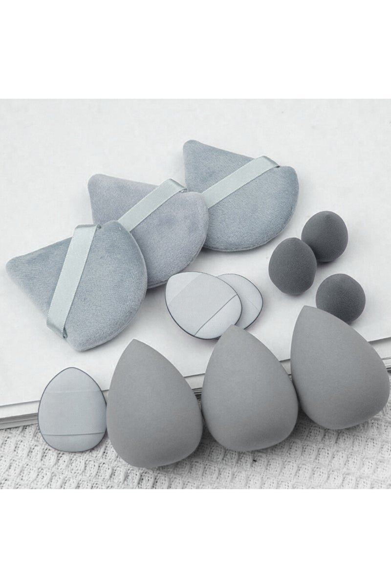 erorex grey 12pcs Small, medium and large combination set Makeup Puff Essential for beginners