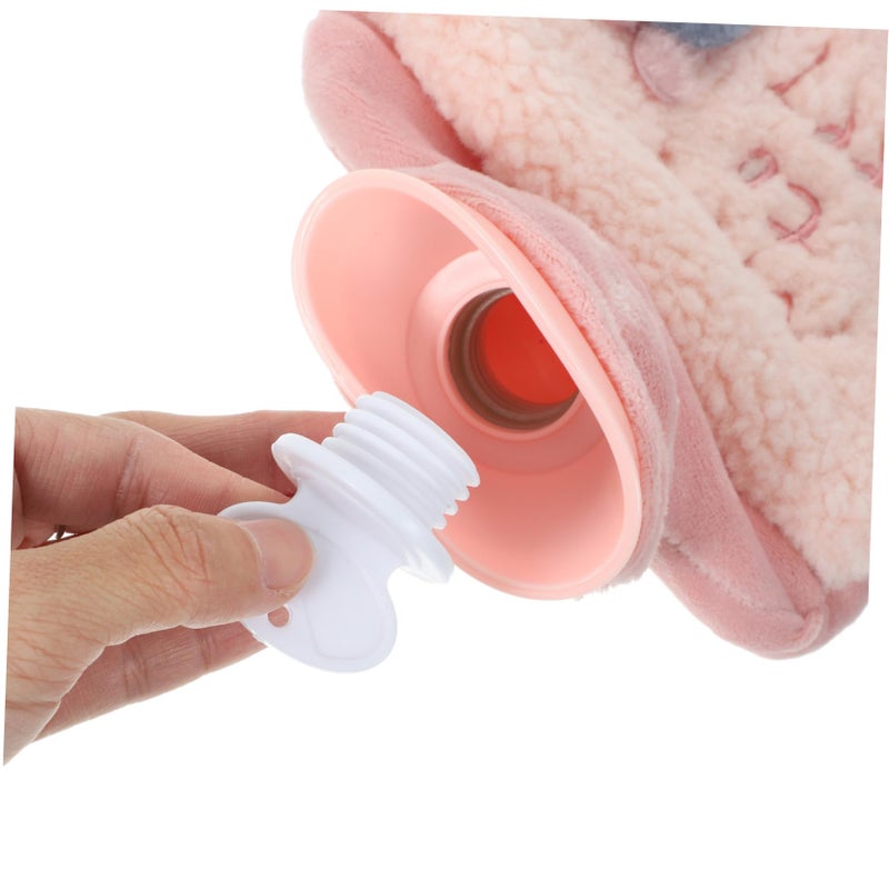 Plush Hot Water Bottle with Removable Cover for Neck Waist and Hands Reusable Hand Warmer - Image 4
