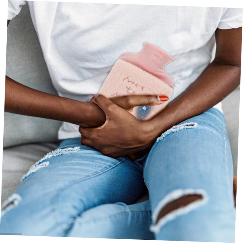 Plush Hot Water Bottle with Removable Cover for Neck Waist and Hands Reusable Hand Warmer - Image 5