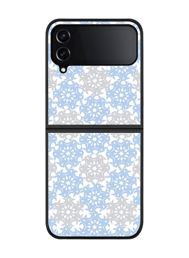 Stylizedd Rugged Black edge case for Samsung Galaxy Z Flip4 Slim fit Soft Case Flexible Rubber Edges Anti Drop TPU Gel Thin Cover - Frozen Snowflakes - Image 1