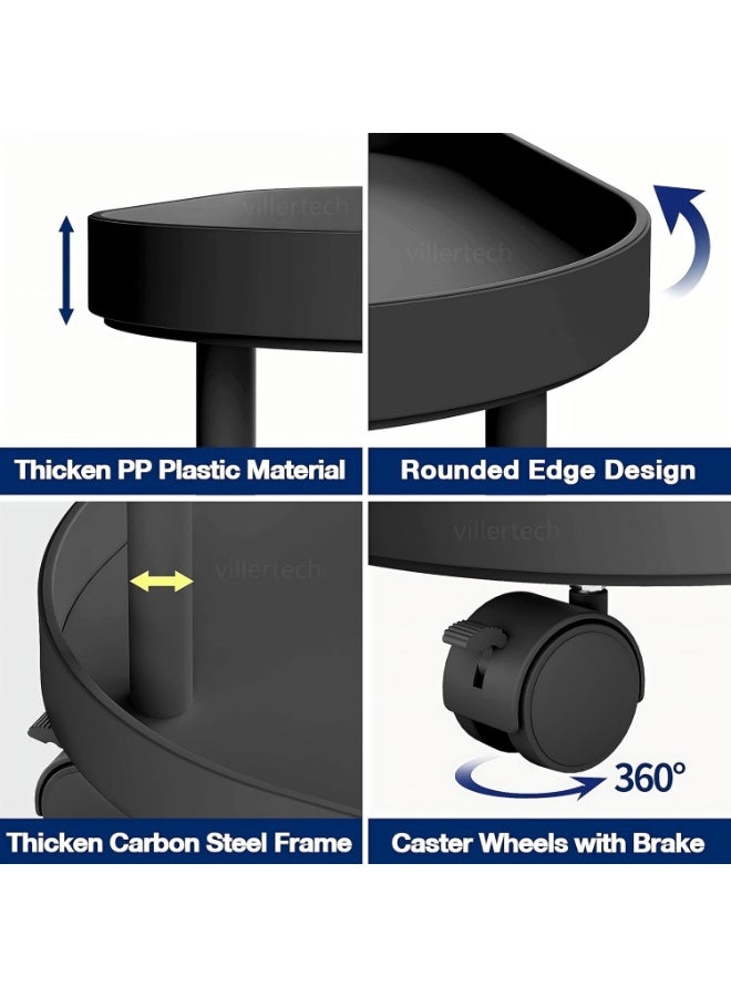 عام طاولة جانبية بعجلات، طاولة قهوة، طاولة جانبية متحركة للأريكة في غرفة المعيشة، طاولة جانبية لغرفة النوم، رف تخزين متعدد الأغراض - Image 5