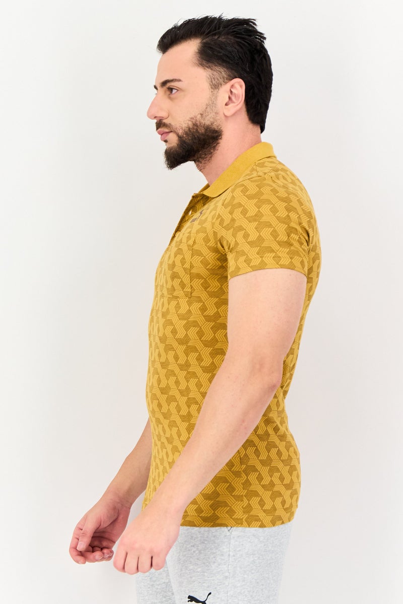 PUMA Men Slim Fit Short Sleeves Outdoor Polo Shirt, Gold - Image 2