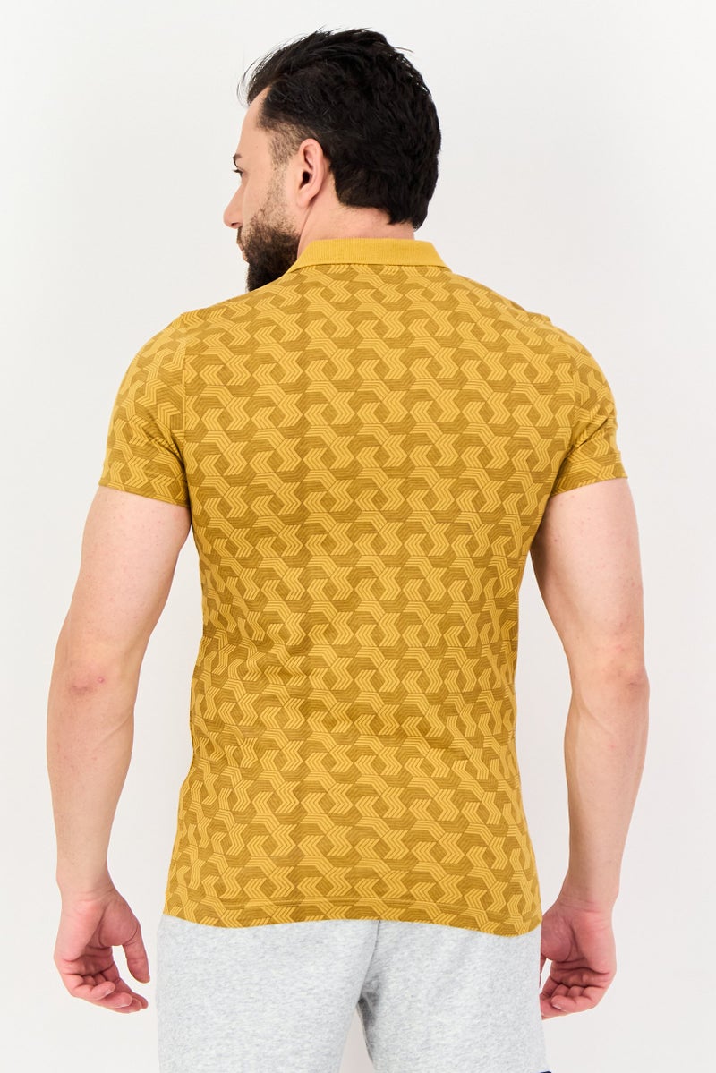 PUMA Men Slim Fit Short Sleeves Outdoor Polo Shirt, Gold - Image 3