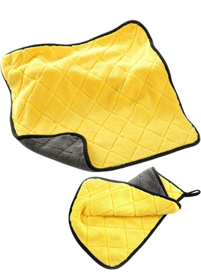 Premium Diamond Cut Microfiber Plush Towel 800GSM (40×40 cm) – Ultra-Soft, Lint-Free, Scratch-Free Car Detailing Cloth, Super Absorbent Double-Sided Coral Velvet Cleaning Towel with Hanging Loop – Ideal for Cars, Trucks, Motorcycles & Boats – Single Pack - Image 1