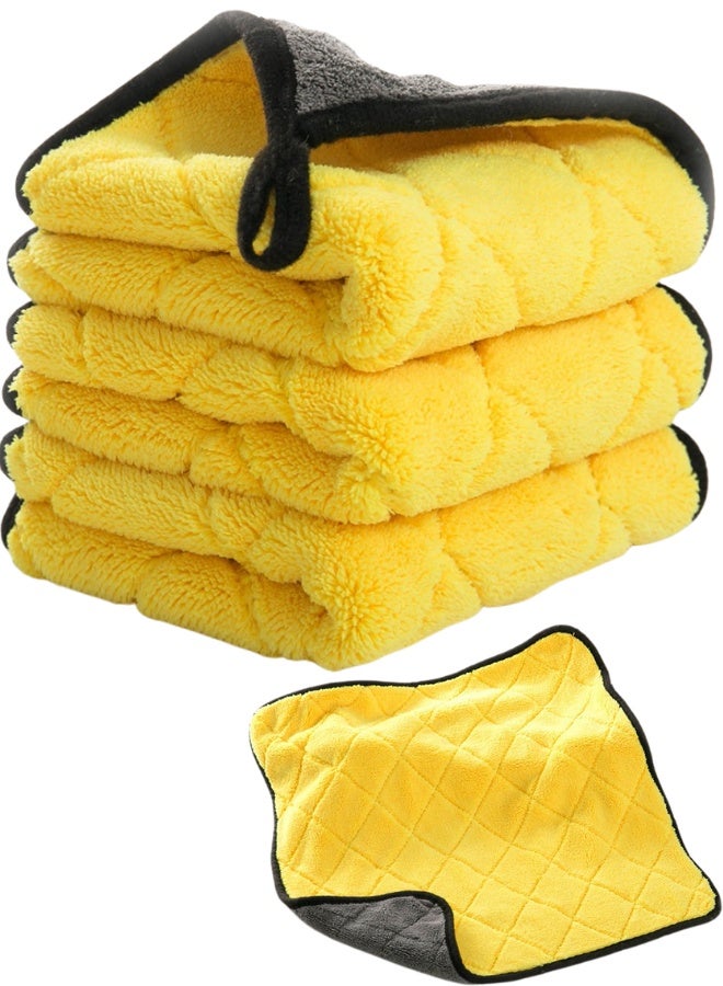 Premium Diamond Cut Microfiber Plush Towel 800GSM (40×40 cm) – Ultra-Soft, Lint-Free, Scratch-Free Car Detailing Cloth, Super Absorbent Double-Sided Coral Velvet Cleaning Towel with Hanging Loop – Ideal for Cars, Trucks, Motorcycles & Boats – Single Pack - Image 2