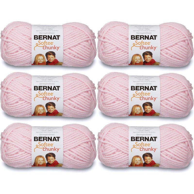 Bernat Softee Chunky Yarn (6-Pack) Baby Pink 161128-28418 - Image 5