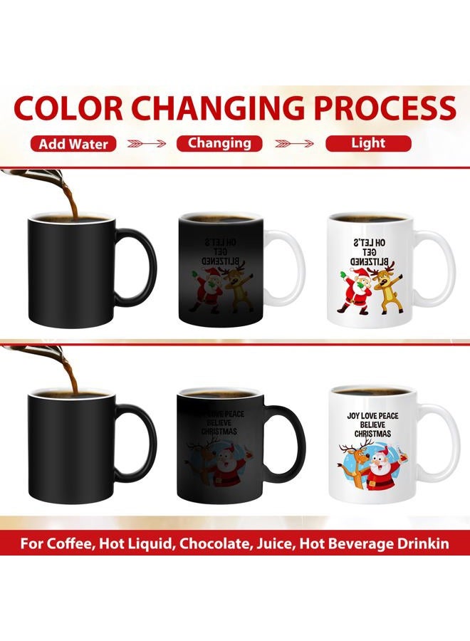 Suttmin 12 Pcs Christmas Coffee Magic Heat Changing Mug 12 oz Sublimation Color Changing Heat Sensitive Coffee Mug Ceramic Holiday Funny Novelty Xmas Gift for Women Men - Image 2