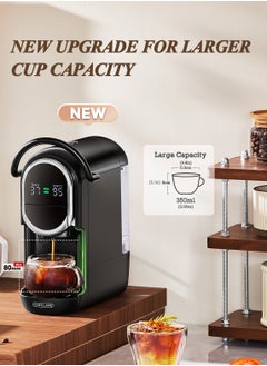 Cafelffe New 4-In-1 Automatic Capsule Coffee Machine With Temperature And Coffee Volume Adjustment Hot Cold Brew Espresso Coffee Maker Compatible With Larger Cup Size 1450W Black  - Image 4