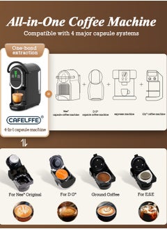 Cafelffe New 4-In-1 Automatic Capsule Coffee Machine With Temperature And Coffee Volume Adjustment Hot Cold Brew Espresso Coffee Maker Compatible With Larger Cup Size 1450W Black  - Image 5