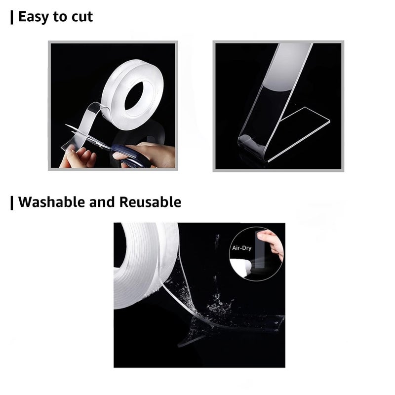 Generic Gadget Walker Multipurpose Double Sided Tape - Adhesive Silicone Tape, Heavy Duty, Heat Resistant, Multi-Functional, Removable, Washable, Reusable Anti-Slip Gel Nano Grip Tape (grip tape)  - Image 4