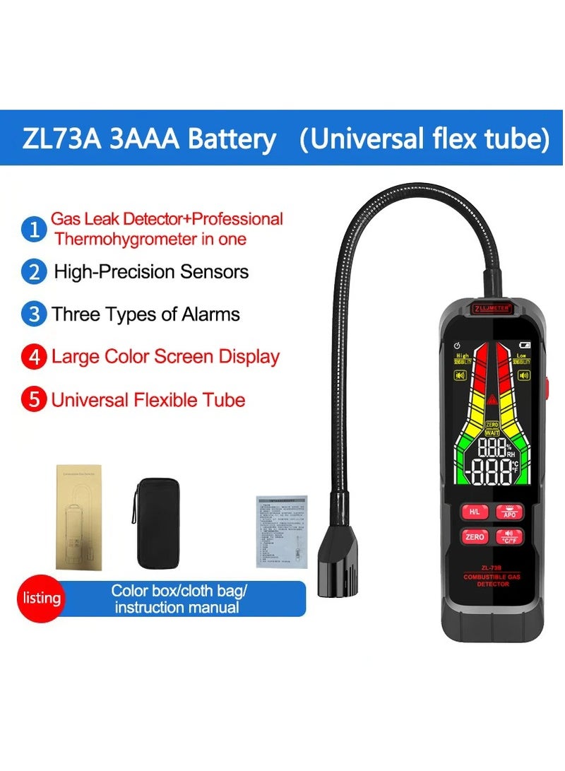 ZL-73A Gas Leak Detector, 0-10000, Rechargeable, Sound Alarm, Combustible Flammable Natural Methane Liquefied Petroleum Gas Analyzer - Image 1