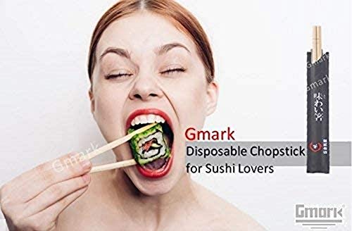 Gmark Disposable Chopsticks Pack of 100 Pair, 9" Japanese Style Sleeved Sushi Chopsticks by Gmark GM1038 - Image 3