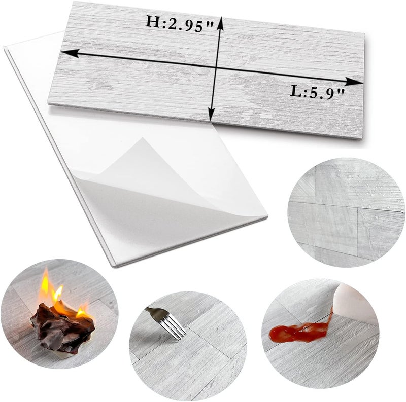 AULIGET 100 Piece Peel and Stick Backsplash PVC Tile, 3 Inch x 6 Inch White Birch Stick on Wall Tiles for Backsplash Kitchen, Bathroom, Laundry Room, Camper, Fireplace - Image 4