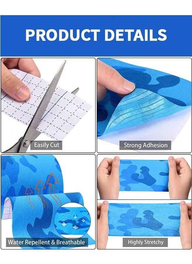 اتش واي 2 حزمة شريط علم الحركة ، شريط رياضي مموه ألم التعافي الرياضي يخفف التصاق قوي شريط رياضي مقاوم للماء لتخفيف آلام العضلات ودعم المفاصل [2 "× 20"]  - Image 4