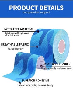 HY 2 Pack Kinesiology Tape, Camouflage Sports Tape Athletic Recovery Pain Relieve Strong Adhesion Waterproof Sports Theraeputic Tape for Muscle Pain Relief and Joint Support [2” x 20”]  - Image 3
