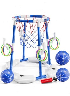 Topyich Pool Toys, Pool Basketball Hoop, 2-in-1 Floating Pool Toys Ring Game with 3 Balls and Pump, Outdoor Swimming Pool Basketball Toys for Family Party  - Image 1