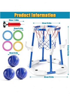 Topyich Pool Toys, Pool Basketball Hoop, 2-in-1 Floating Pool Toys Ring Game with 3 Balls and Pump, Outdoor Swimming Pool Basketball Toys for Family Party  - Image 2