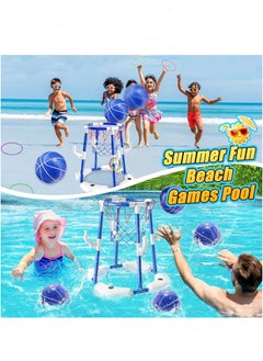 Topyich Pool Toys, Pool Basketball Hoop, 2-in-1 Floating Pool Toys Ring Game with 3 Balls and Pump, Outdoor Swimming Pool Basketball Toys for Family Party  - Image 5