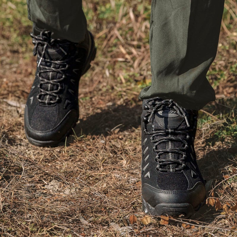 SHULOOK Men's Waterproof Hiking Boots Non-Slip Lightweight Mid Top Ankle Boot Breathable Hiker Trekking Shoes - Image 3