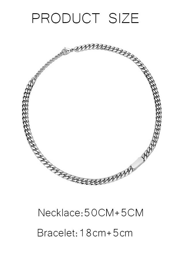 DUNISO Fashionable Necklace and Bracelet Chain set Cool Sweater Chain for Men and Women Jewelry Gift for Lover and Friend  - Image 4