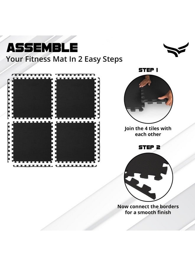 Xtrim Puzzle Exercise Mat (4 Tiles & 8 Borders, 16 Sq.Ft. Area) High-Density EVA Foam Mat, Interlocking Tiles, Shock Proof, Protective Flooring for Gym Equipment, Puzzle Foam Mat for Home, Kids Area - Image 3