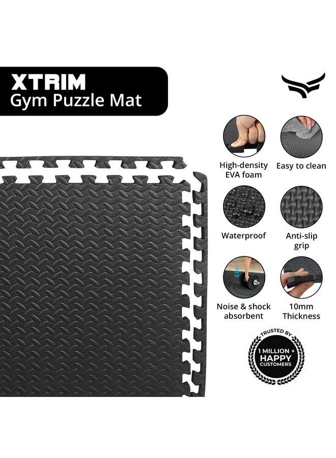 Xtrim Puzzle Exercise Mat (4 Tiles & 8 Borders, 16 Sq.Ft. Area) High-Density EVA Foam Mat, Interlocking Tiles, Shock Proof, Protective Flooring for Gym Equipment, Puzzle Foam Mat for Home, Kids Area - Image 2