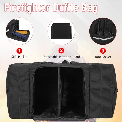 OUUTMEE Firefighter Duffle Bag, Large Gear Storage Firefighter Gear Bag with Shoulder Strap - Image 5