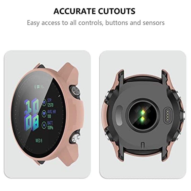 Watch Case: 5-Pack Polycarbonate With Integrated Tempered Glass Screen Protector - Full Coverage Protection Ultra-Thin Profile Snap-On Installation For Garmin Forerunner 955 955 Solar Outdoor Athletes - Image 5