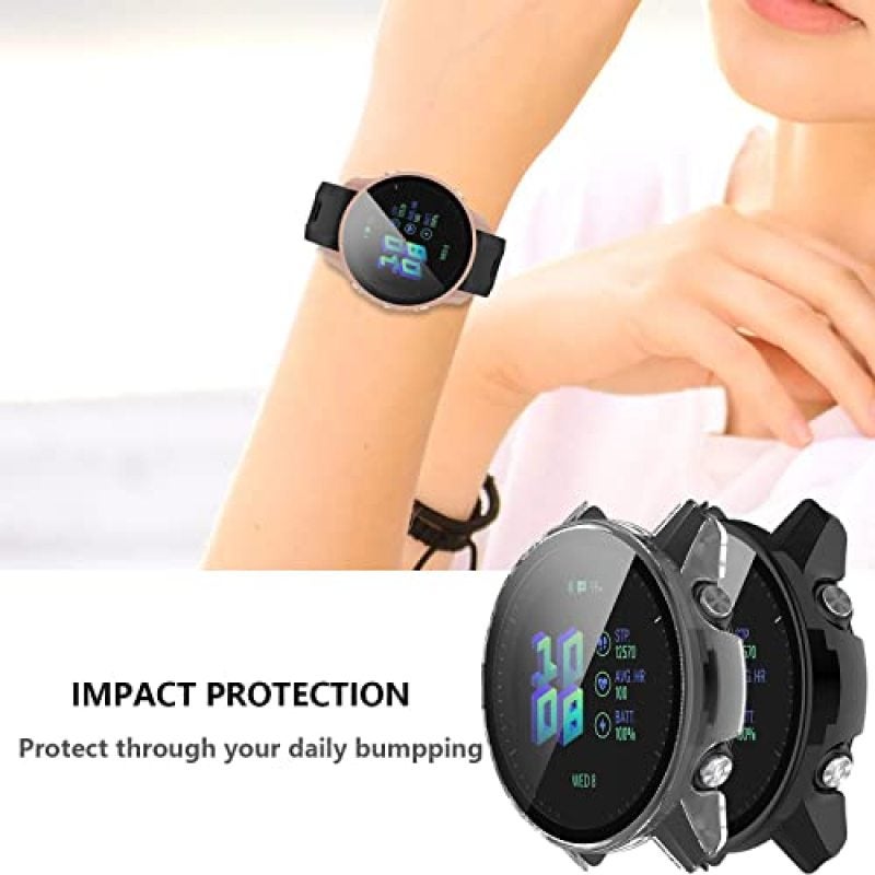 Watch Case: 5-Pack Polycarbonate With Integrated Tempered Glass Screen Protector - Full Coverage Protection Ultra-Thin Profile Snap-On Installation For Garmin Forerunner 955 955 Solar Outdoor Athletes - Image 4