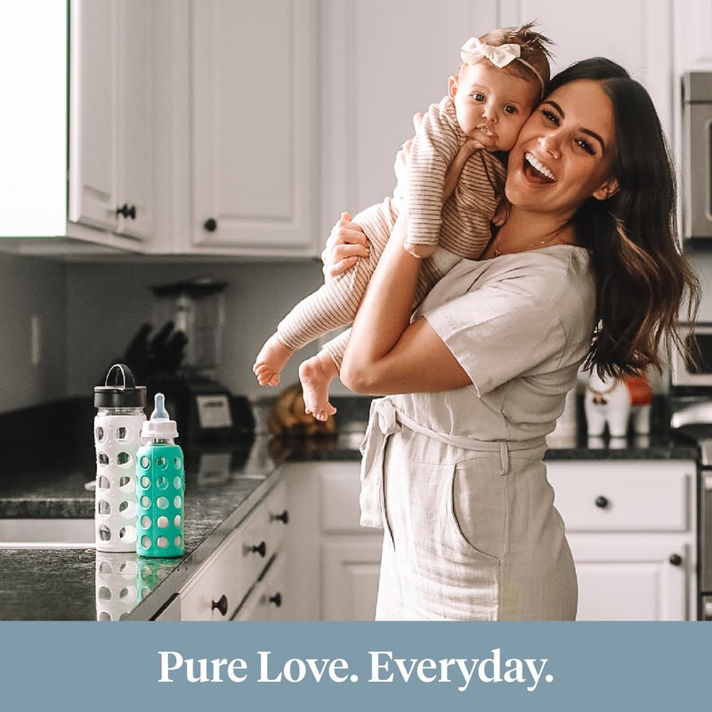 lifefactory زجاجة رضّاعة للأطفال سعة 9 أونصات من لايف فاكتوري مع حلمة من المرحلة 2 وغطاء سيليكون واقي بلون التوت - Image 5