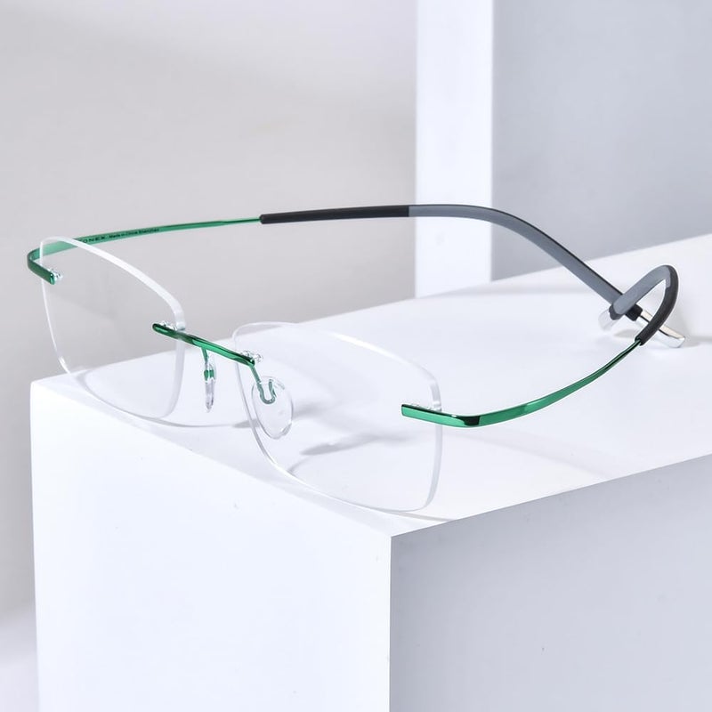 FONEX Titanium Glasses Frame,Rimless Frameless Optical Eyewear Eyeglasses for Men and Women F85634 - Image 2