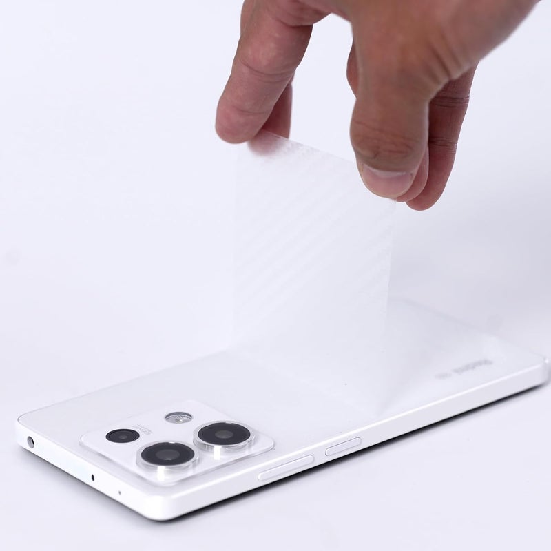 Ibywind 2 Pack Screen Protector For Xiaomi Redmi 5G 6.67",9H Hardness Tempered Glass,With 1Pc Camera Lens Protector,1Pc Back Carbon Fiber Film,Easy to install - Image 4