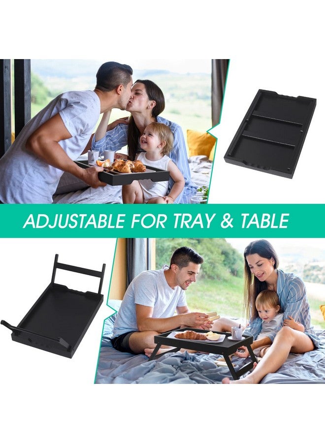Artmeer Bed Tray Table with Folding Legs,Bamboo Breakfast in Bed for TV Table, Laptop Computer Tray,Eating,Snack Tray(Black) - Image 5