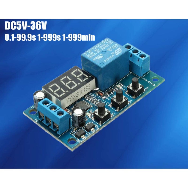 Comidox 1Pcs Automation DC 12V Time Delay Relay Module LED Display Digital Delay Timer PLC Delay Time Control Switch 0.1Sec to 999Min Adjustable - Image 4