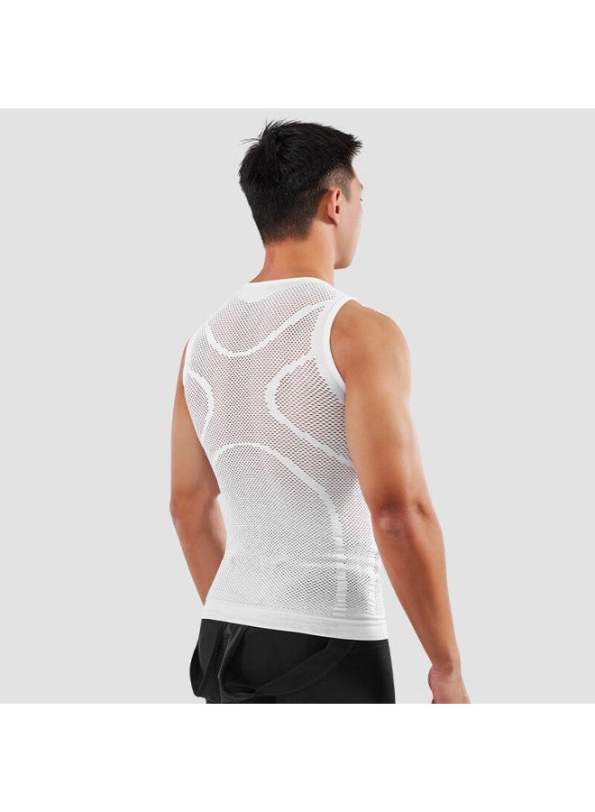 Sendik ike Seamless Sweat-wicking Vest, Bicycle Riding Shirt, Sleeveless Sports Underwear , White, L/xl - Image 3
