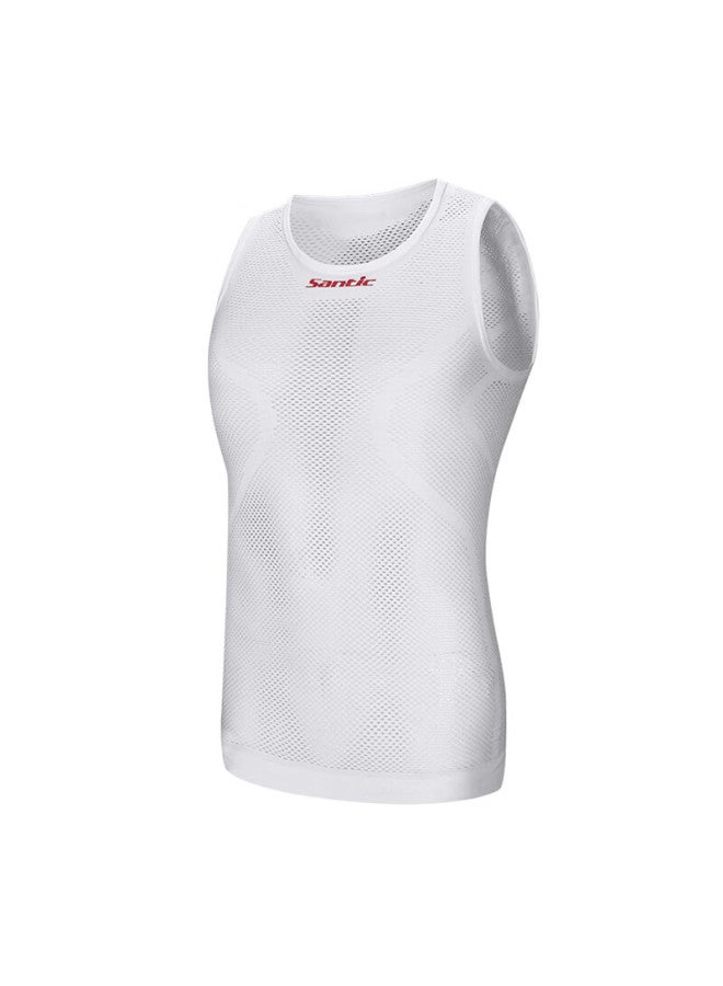 Sendik ike Seamless Sweat-wicking Vest, Bicycle Riding Shirt, Sleeveless Sports Underwear , White, L/xl - Image 4