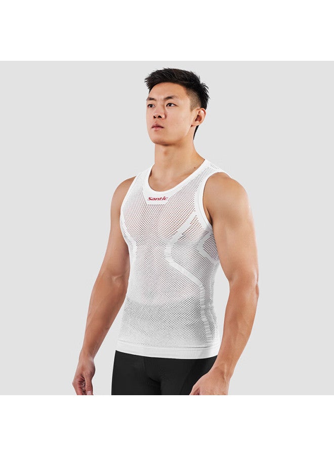 Sendik ike Seamless Sweat-wicking Vest, Bicycle Riding Shirt, Sleeveless Sports Underwear , White, L/xl - Image 2