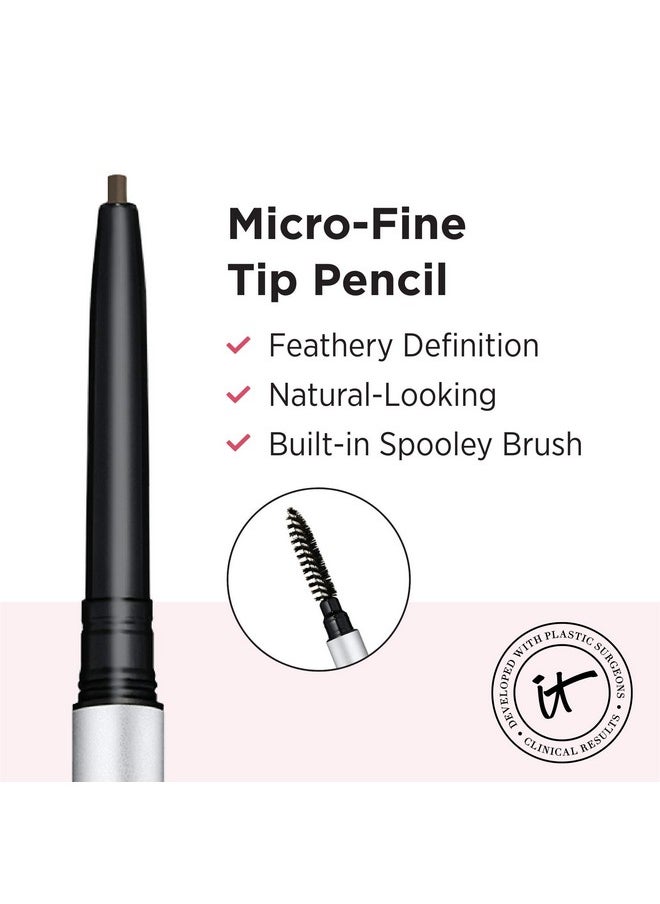 IT COSMETICS - IT Cosmetics Brow Power Micro, Universal Taupe - Universal Eyebrow Pencil - Mimics the Look of Real Hair - Budge-Proof Formula - Built-in Spoolie - 0.017 oz - Image 1