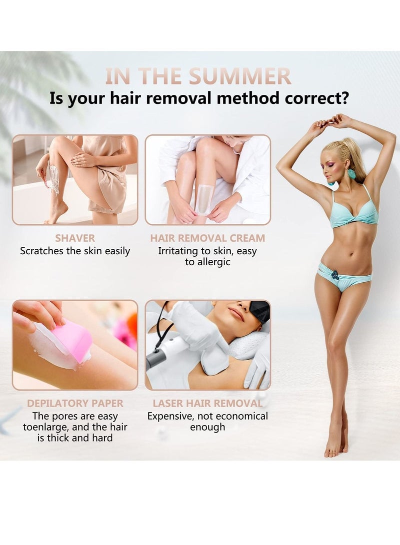 Women Electric Razor Bikini Trimmer, Women's Shaver Cordless Portable 4 in 1 Painless Shaver, ​for face Legs Brows Nose Underarms Nose Eyebrow Body Hair Detachable Head USB Rechargeable Hair
