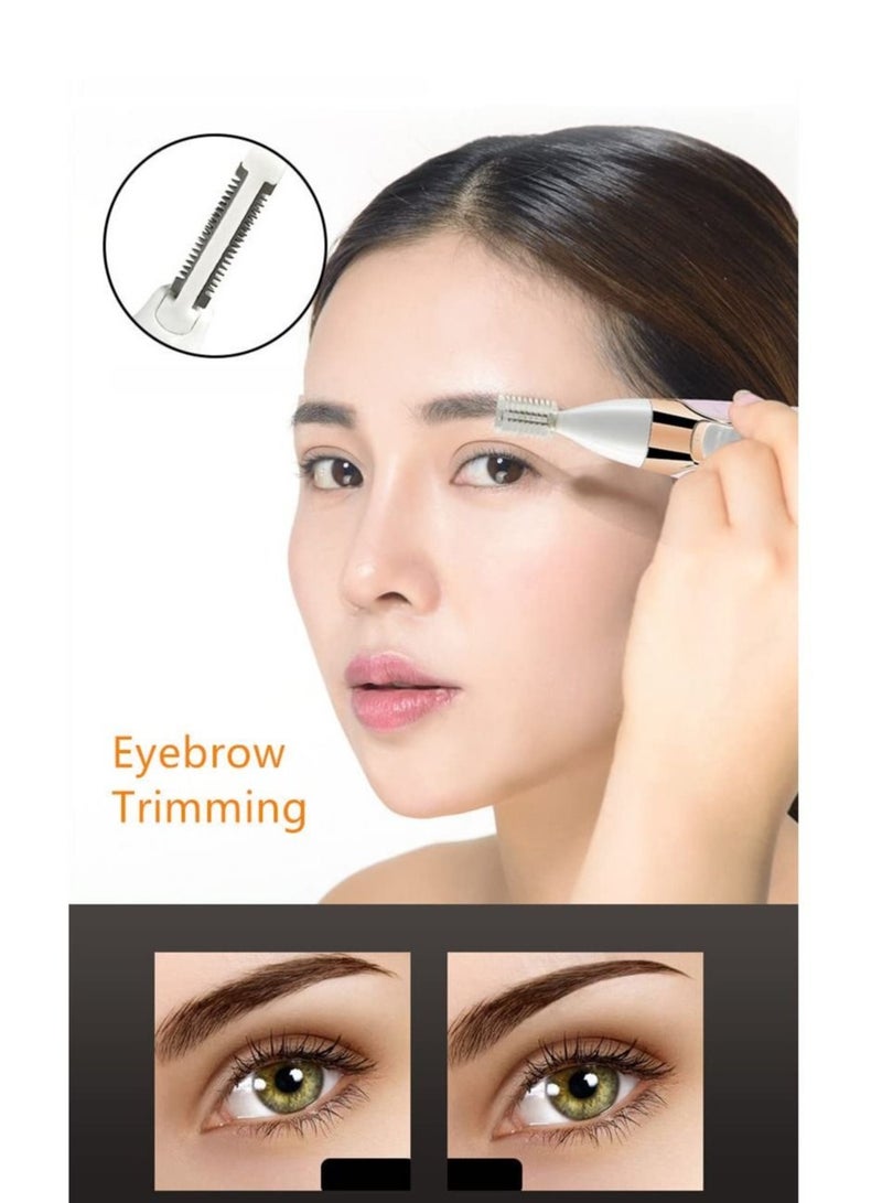 Women Electric Razor Bikini Trimmer, Women's Shaver Cordless Portable 4 in 1 Painless Shaver, ​for face Legs Brows Nose Underarms Nose Eyebrow Body Hair Detachable Head USB Rechargeable Hair