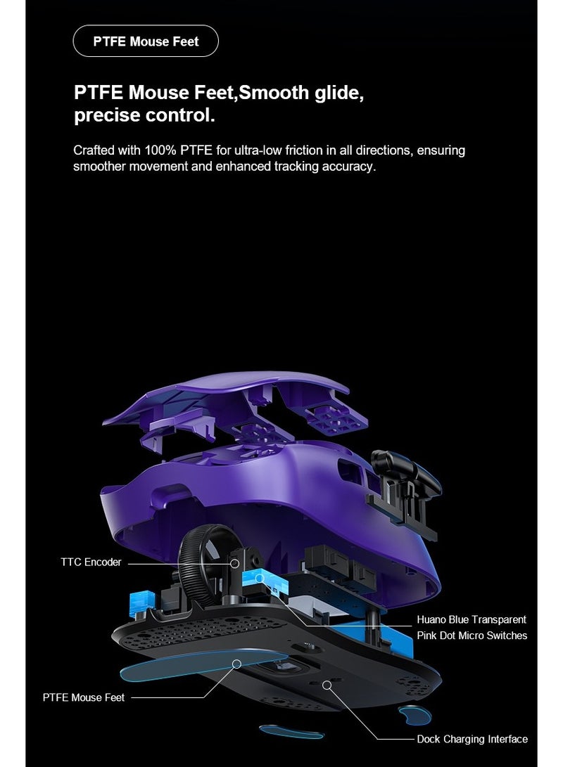 AULA SC380Pro Gaming Mouse – Adjustable DPI, Ergonomic Design, USB Wireless, RGB Backlight, Black, for PC & Laptop - Image 4