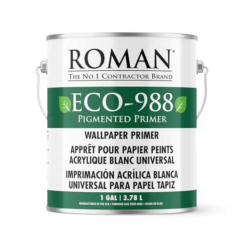 ROMAN Products ECO-988 White Pigmented Wallpaper Primer - 1 Gallon, 128 Fluid Ounces (450 Sq. Ft.) - Image 1