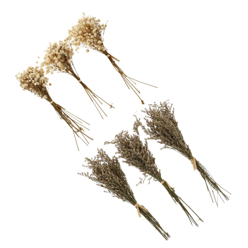 6 Pcs Dried Baby Breath Bouquets For Home Decor Photography Props Rustic Wedding - Image 2