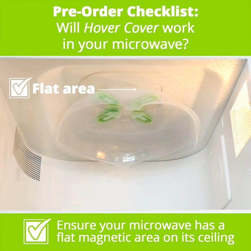 HOVER COVER Magnetic Microwave Cover for Food | Clear Microwave Splatter Cover | Microwave Plate Cover with Steam Vents | Food Grade Dish Cover | BPA-Free | Dishwasher Safe | Green - Image 4