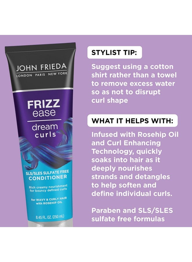 John Frieda Frizz Ease Dream Curls Conditioner, Hydrates and Defines Curly, Wavy Hair, Helps Control Frizz, SLS/SLES Sulfate Free, Enhances Natural Curls, 8.45 Fluid Ounces - Image 2