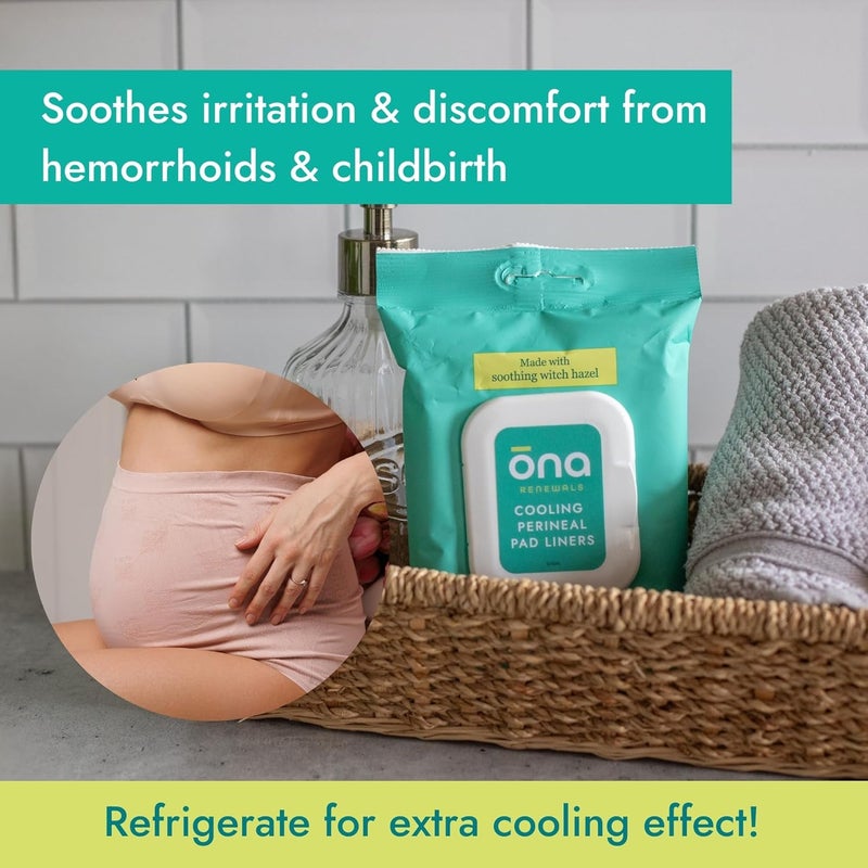 Ona Renewals Perineal Pad Panty Liners for Women - 30 Count - Fragrance-Free - Made with Soothing Witch Hazel - Extra Large Cooling Pads for Postpartum Recovery - Postpartum Essentials - Image 4
